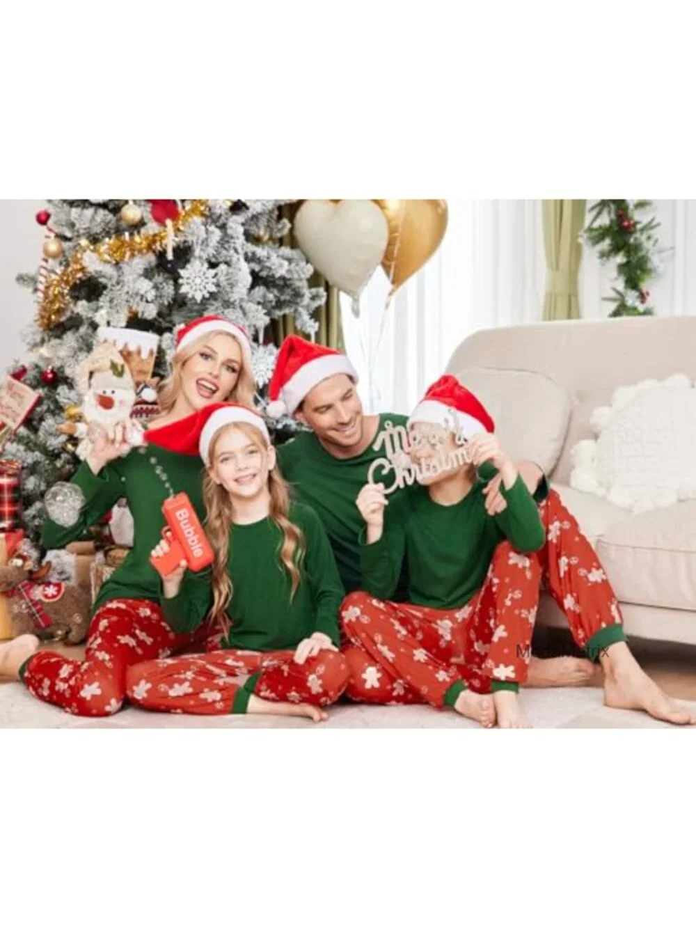 Family Matching Christmas Pajama Set Long Sleeve Plaid Loungewear Pjs